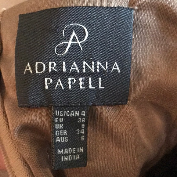 ADRIANNA PAPELL gown taupe silver sequin NWT 4 - Picture 6 of 8